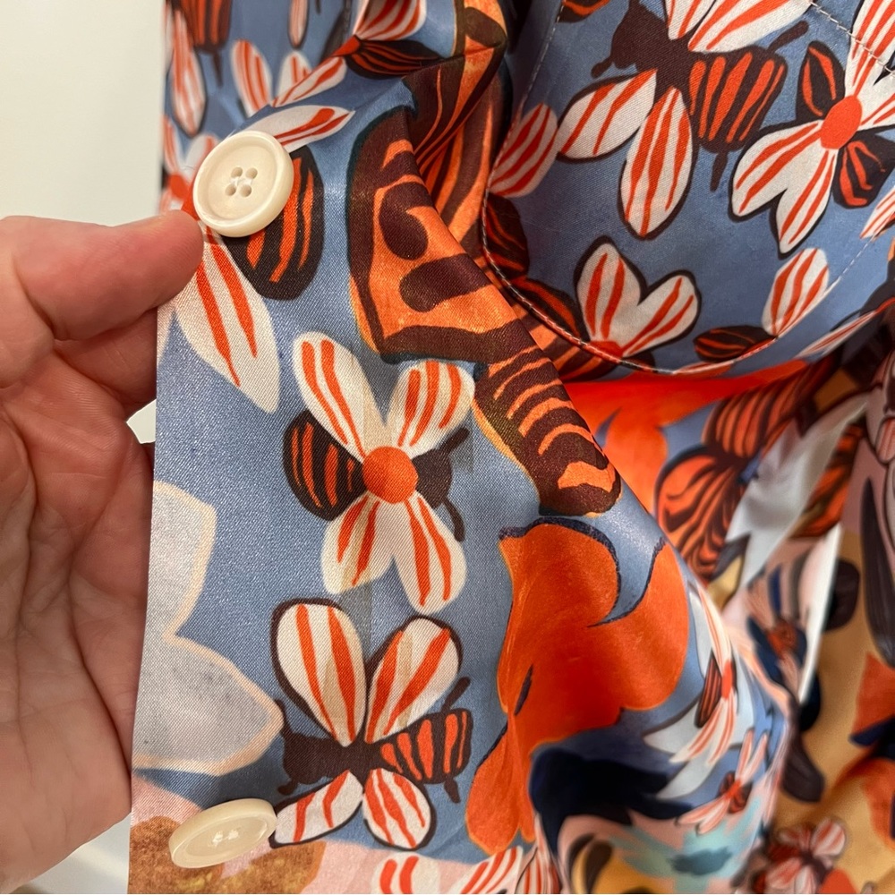 Acne Studios 34 Buse Floral Long-Sleeve Boyfriend Shirt - Picture 15 of 17